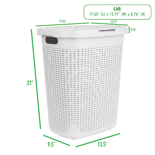 Mind Reader 21'' Hamper Laundry Basket with Cutout Handles